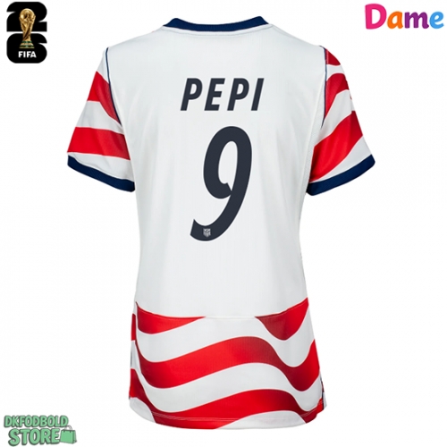 Forente stater Ricardo Pepi #9 Replika Hjemmebanetrøje Dame VM 2026 Kortærmet